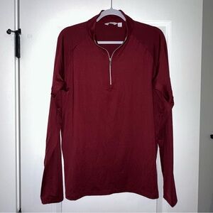Lady Hagen Maroon Quarter-Zip Top XL NWOT